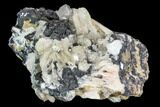 Cerussite Crystals with Bladed Barite on Galena - Morocco #100756-1